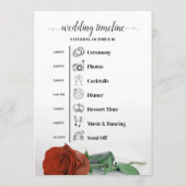 Programme Événements & Calendrier de Mariage Rose Orange Rou (Dos)