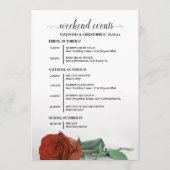 Programme Événements & Calendrier de Mariage Rose Orange Rou (Devant)