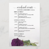 Programme Événements & Calendrier de Mariage Rose Pourpre Él (Devant)