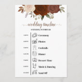 Programme Événements & Calendrier de Mariage Roses d'Automne (Dos)