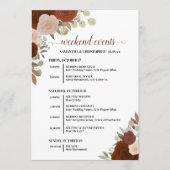 Programme Événements & Calendrier de Mariage Roses d'Automne (Devant)