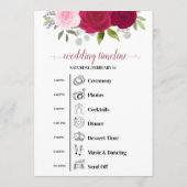 Programme Événements & Calendrier de Mariage Roses Magenta & (Dos)