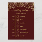 Programme Événements de mariage Auburn Brown & Gold et calen (Dos)