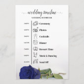 Programme Événements de mariage bleu marine élégant et timel (Dos)