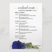 Programme Événements de mariage bleu marine élégant et timel (Devant)