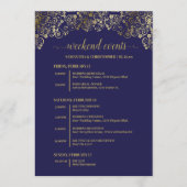 Programme Événements de mariage bleu marine et or ornés & ca (Devant)
