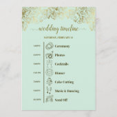 Programme Événements de mariage et calendrier ornés de vert (Dos)
