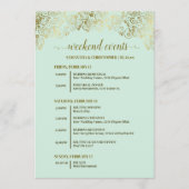 Programme Événements de mariage et calendrier ornés de vert (Devant)