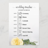 Programme Événements de mariage et calendrier Rose jaune élé (Dos)