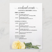 Programme Événements de mariage et calendrier Rose jaune élé (Devant)