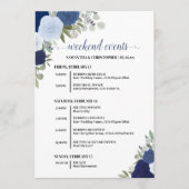 Programme Événements de mariage et calendrier Roses Bleu Boh (Devant)
