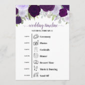 Programme Événements de mariage et calendrier Roses Boho Vio (Dos)