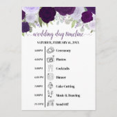 Programme Événements de mariage et calendrier Roses Boho Vio (Dos)