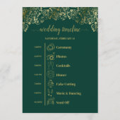 Programme Événements de mariage et timeline Vert émeraude et (Dos)