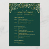 Programme Événements de mariage et timeline Vert émeraude et (Devant)