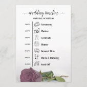 Programme Événements de mariage Fancy Dusty Mauve Rose & Cal (Dos)