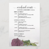Programme Événements de mariage Fancy Dusty Mauve Rose & Cal (Devant)