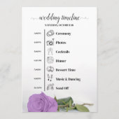 Programme Événements de mariage fantaisie rose lilas violet (Dos)