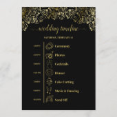 Programme Événements de mariage noir et or ornés et calendri (Dos)