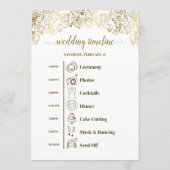 Programme Événements de mariage ornés d'or et de blanc & Cal (Dos)