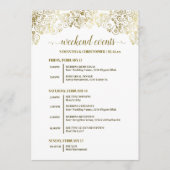 Programme Événements de mariage ornés d'or et de blanc & Cal (Devant)