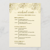 Programme Événements de mariage ornés d'or et de crème et ca (Devant)