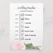 Programme Événements de mariage rose pâle élégant et timelin (Dos)