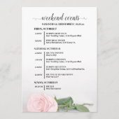 Programme Événements de mariage rose pâle élégant et timelin (Devant)