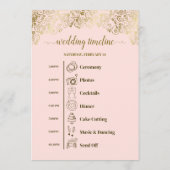 Programme Événements de mariage rose poudré et or & calendri (Dos)
