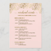 Programme Événements de mariage rose poudré et or & calendri (Devant)