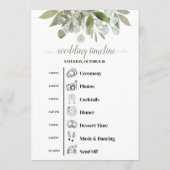 Programme Événements de mariage rustique eucalyptus & calend (Dos)