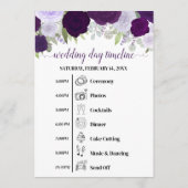 Programme Événements et calendrier de mariage aux roses boho (Dos)