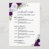 Programme Événements et calendrier de mariage Roses Boho vio (Devant)