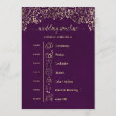 Programme Événements & Timeline de Mariage Élégant Prune & O (Dos)