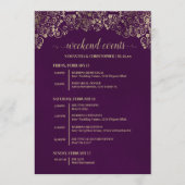 Programme Événements & Timeline de Mariage Élégant Prune & O (Devant)
