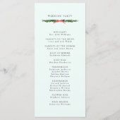Programme Evergreen Pine Wreath Wedding Mint Green Ceremony (Dos)