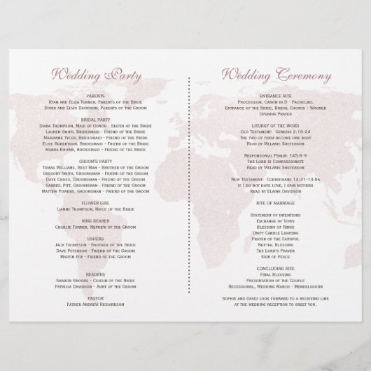 Programme Exotique Tropical Floral Gold World Map (Dos)