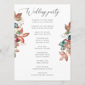 Programme Fall Botanical Wedding | Watercolor Berry Leaves (Dos)
