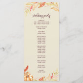 Programme Fall Love Golden Foliage Antique Mariage blanc (Dos)