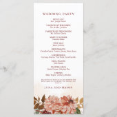 Programme Fall Terracotta Bourgogne Mariage Floral (Dos)