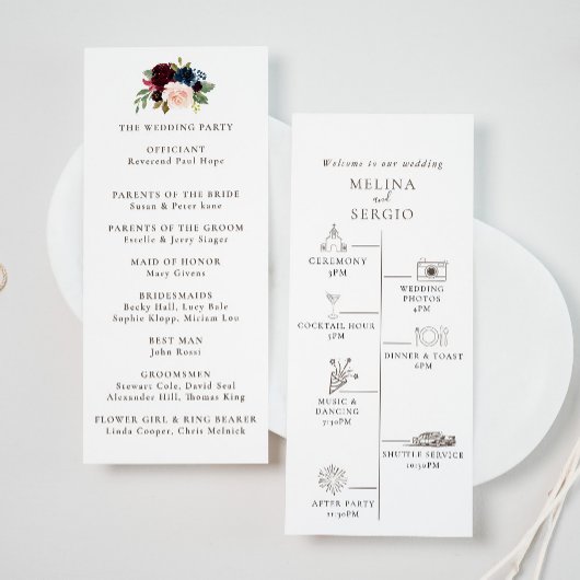 Programme Fancy Classic Flowers Mariage de chronologie