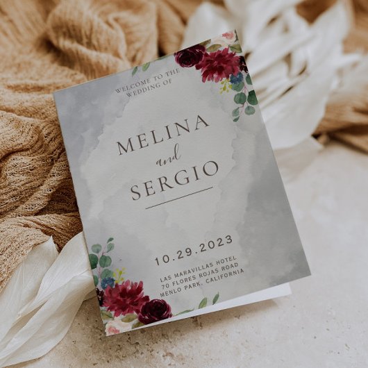 Programme Fancy Classic Rose Peony Flowers plié Mariage