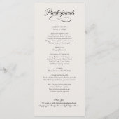 Programme Fancy Script Photo Wedding Day (Dos)