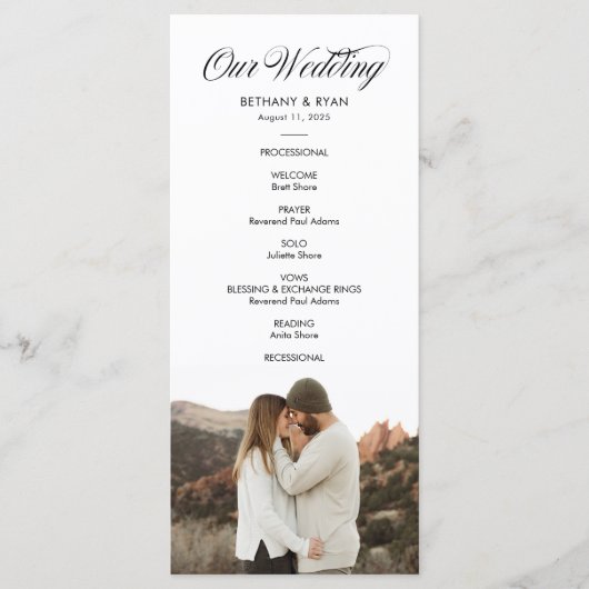 Programme Fancy Script Photo Wedding Day (Devant)