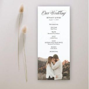 Programme Fancy Script Photo Wedding Day