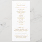 Programme Faux Confetti en Feuille d'Or Mariage (Dos)