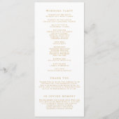 Programme Faux Confetti en Feuille d'Or Mariage (Dos)