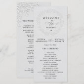 Programme Faux Embossed White Roses Wedding Program (Devant / Derrière)