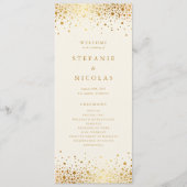 Programme Faux Gold Foil Confetti Dots Mariage ivoire (Devant)