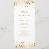 Programme Faux Gold Foil Confetti Mariage (Devant)
